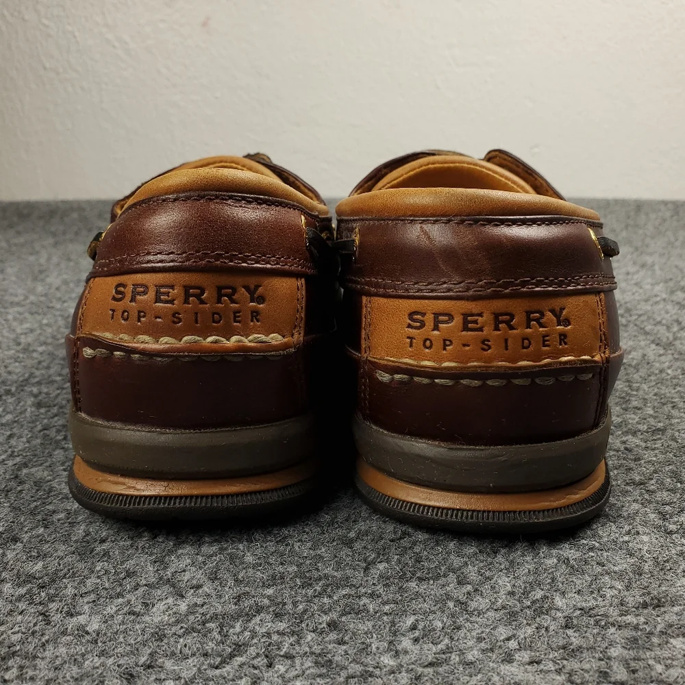 Sperry Top Sider Gold Cup Collection Boat Shoes Mens 9 Dark Brown Deerskin 2 Eye